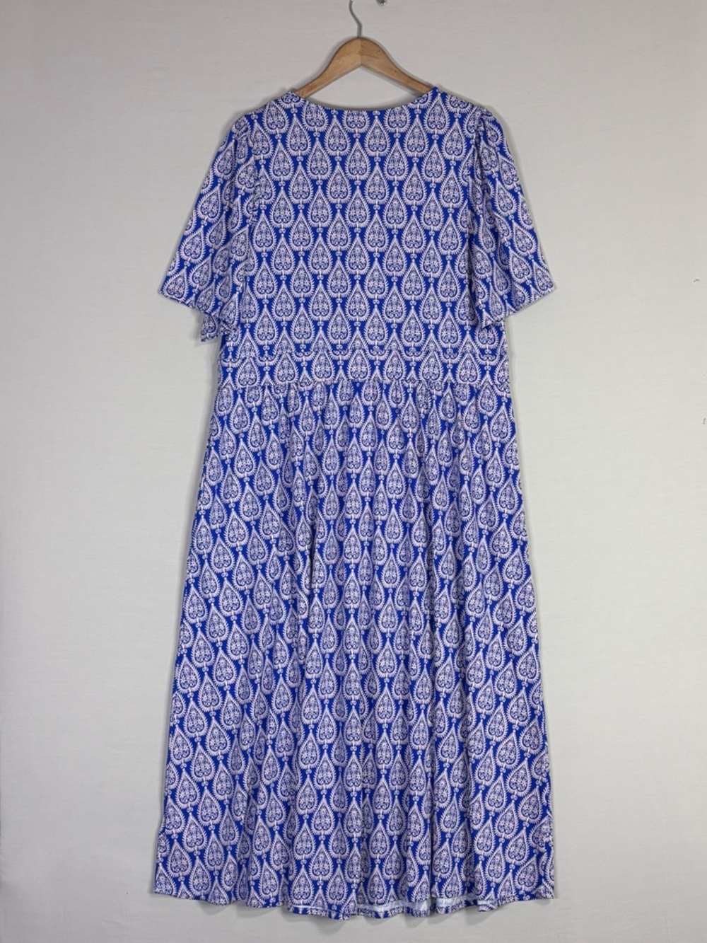 Boden Blue White Print Midi Dress US 16-18 Pockets Short Sleeve NWT - Picture 4 of 9